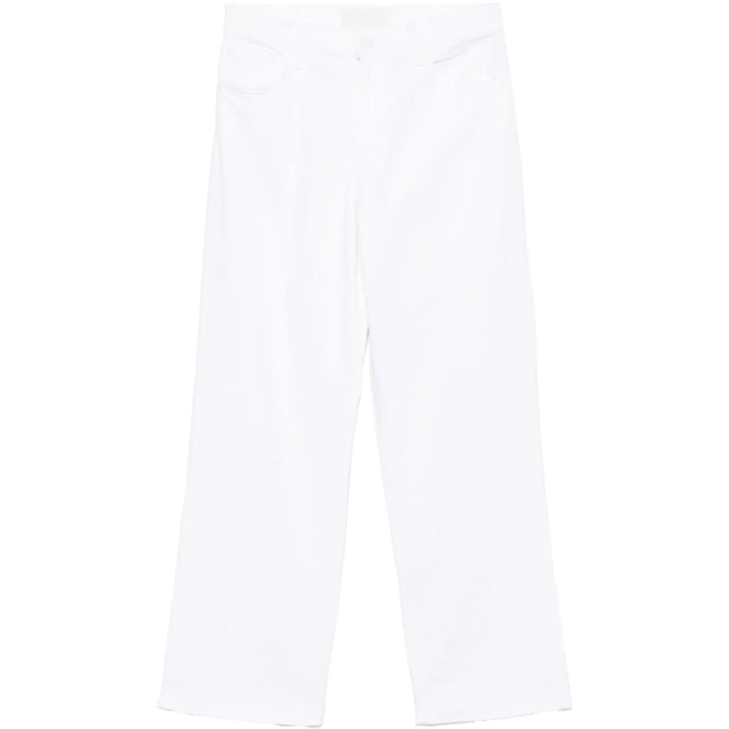 Mother Jeans mit geradem Bein White The Spinner Zip Sneak Jeans White