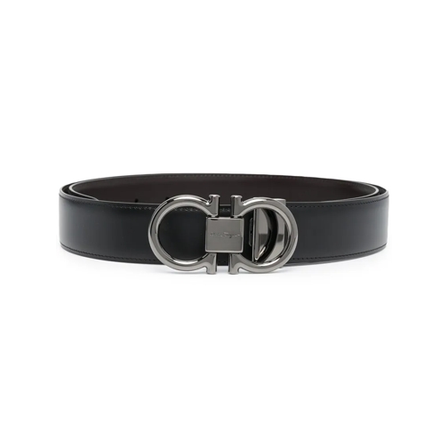 Salvatore Ferragamo Gürtel Black Leather Logo Belt Black