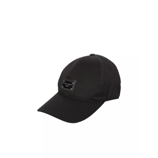 Dolce&Gabbana Black Baseball Cap With Silver-Tone Branded Plaque Black 