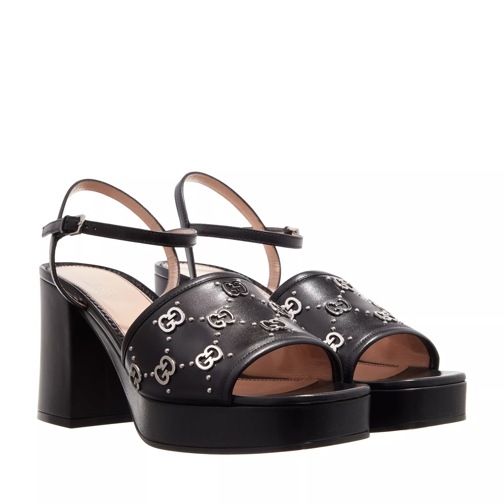 Gucci Interlocking G Stud Sandals Black Sandaler