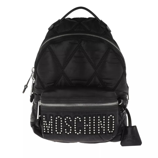 Moschino Quilted Logo Backpack Black Rugzak
