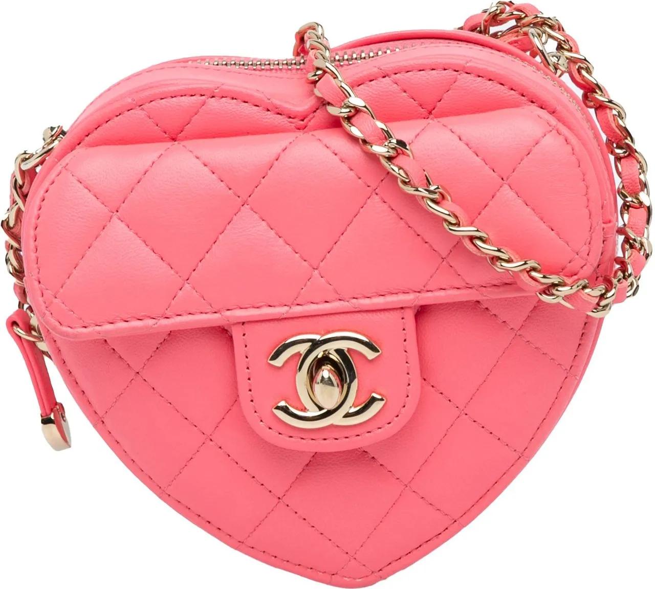 Chanel Hobo Bags - Mini Lambskin CC in Love Heart Crossbody - Gr. unisize - in Gold - für Damen