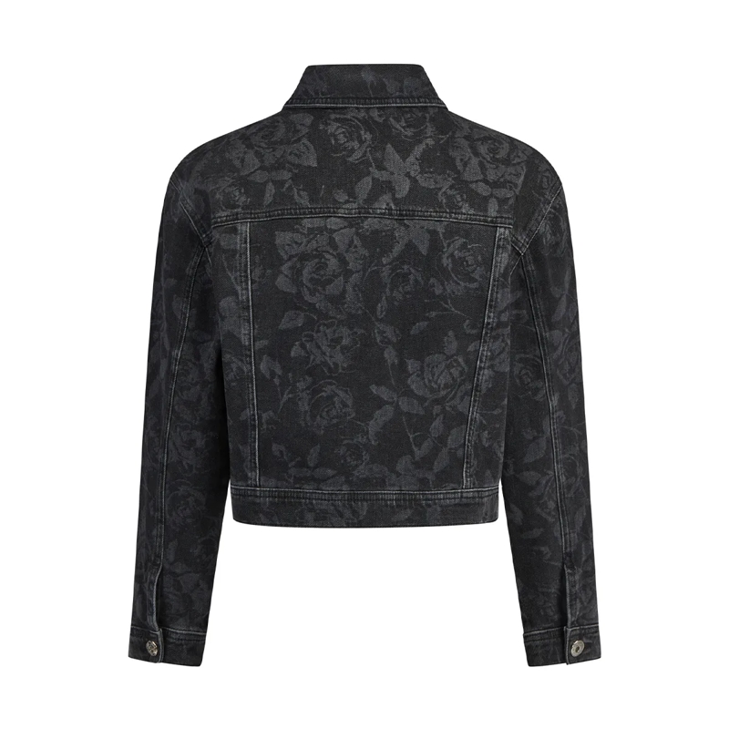 Marc Aurel Jeansjacke Black Denim Jeansjacke mit Rosenprint schwarz(Image 5)
