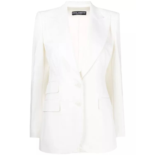 Dolce&Gabbana White Single-Breasted Blazer White Blazer