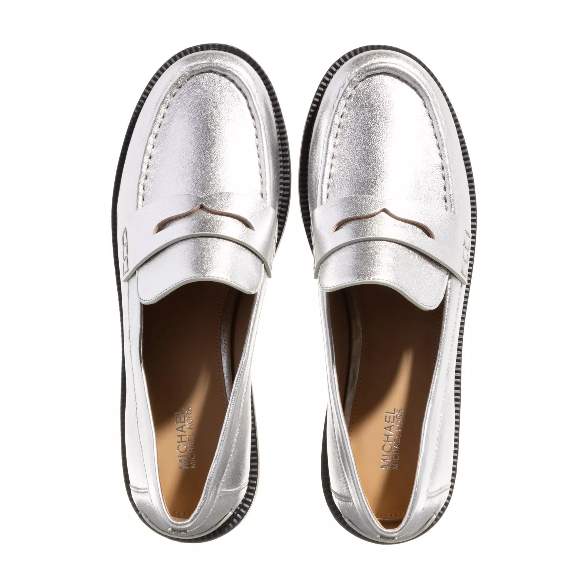 Michael kors loafers womens silver on sale