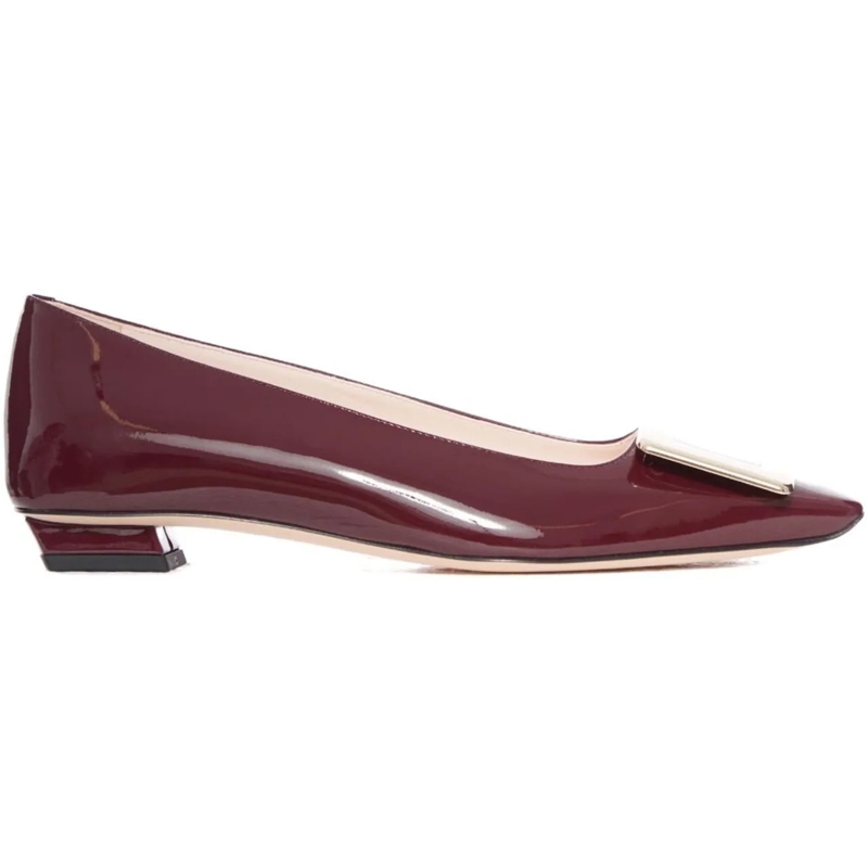 Roger Vivier Ballerinas Flat Shoes Bordeaux rot