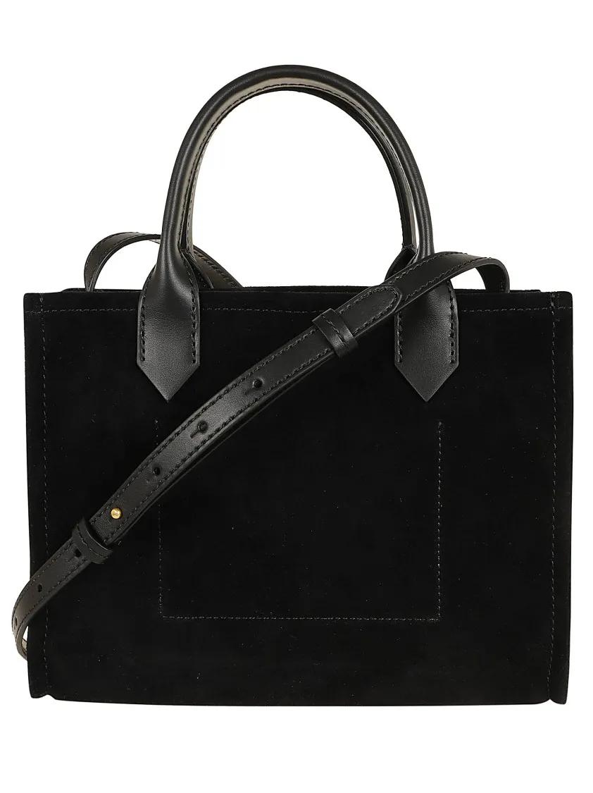 Balmain Shoppers & Totes Black Suede B-Army Shopper in zwart