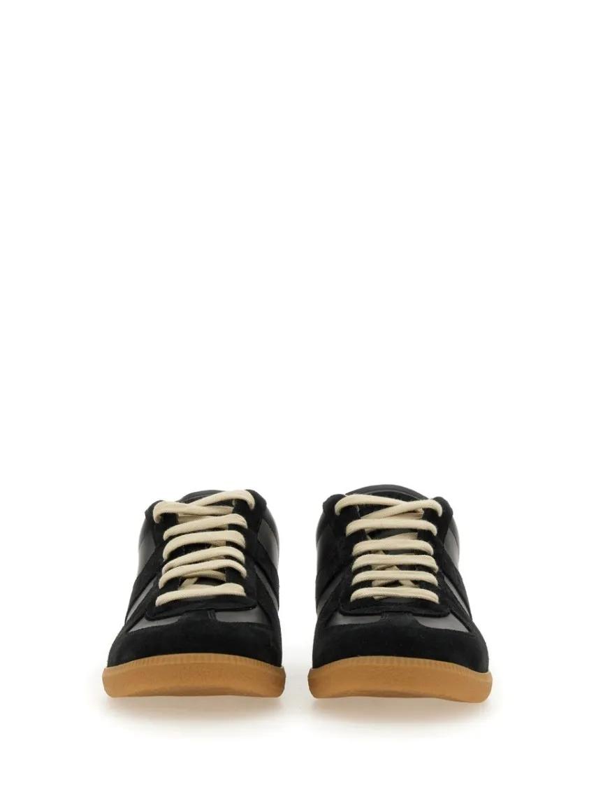Thumbnail - Maison Margiela Low-Top Sneaker - Black Leather And Suede Sneakers - Gr. 41 (EU) - in Schwarz - für Damen