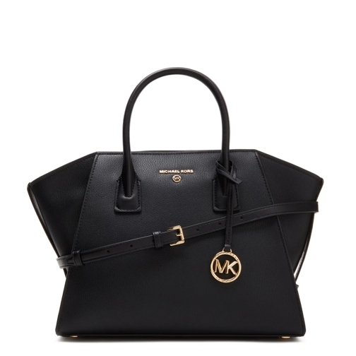 MICHAEL Michael Kors Michael Kors Avril Zwarte Leren Handtas 30F2G4VS3L Schwarz Crossbodytas