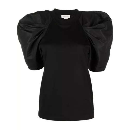Alexander McQueen Puff-Sleeve Black T-Shirt Black 