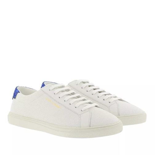 Saint Laurent Andy Sneaker Perforated Leather Optic White/Blue Low-Top Sneaker