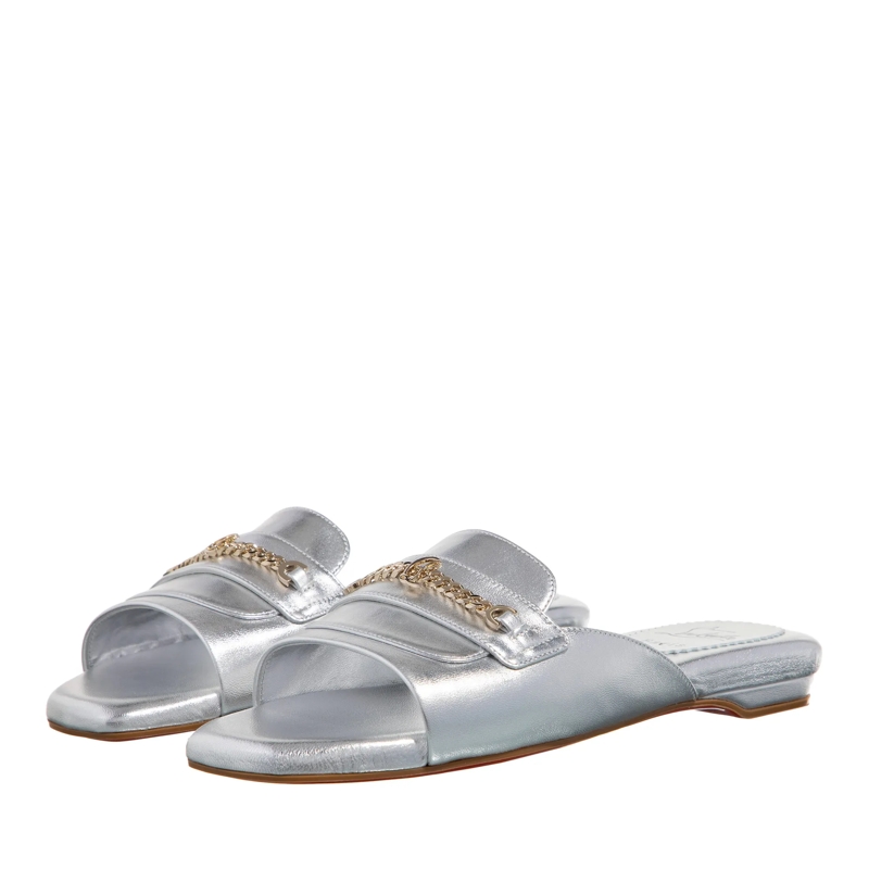 Christian Louboutin Slides Miss Mj Mules Silver