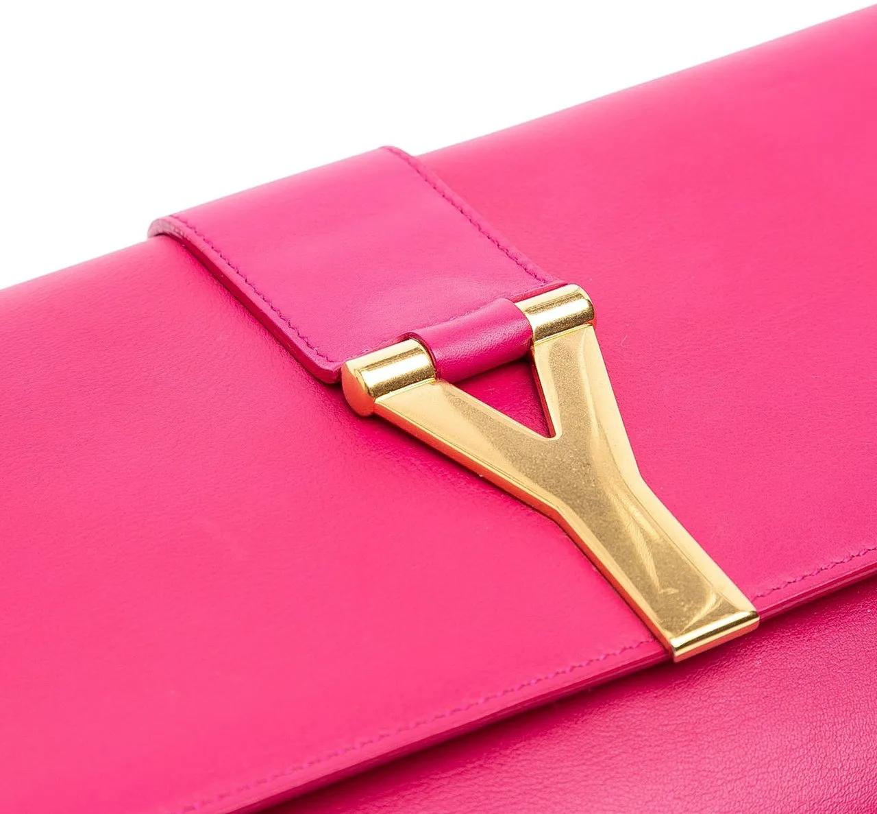 Thumbnail - Saint Laurent Clutches - Leather Chyc Ligne Clutch - Gr. unisize - in Gold - für Damen
