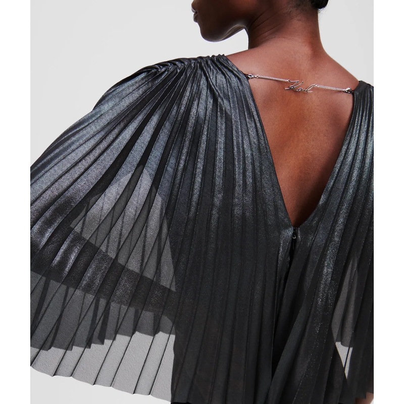 Karl Lagerfeld Jumpsuit JUMPSUIT MIT PLISSIERTEM CAPE schwarz (Image 5)