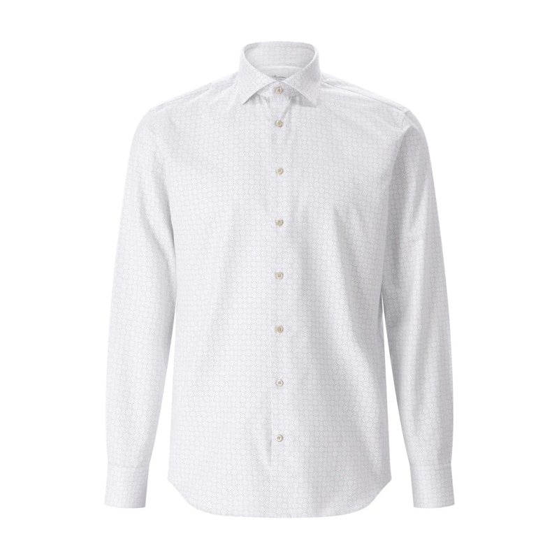 STENSTRÖMS Overhemd Regular-Fit Hemd mit Muster Hellblau