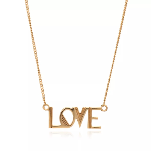 Rachel Jackson London Art Deco Love Necklace Gold Kort halsband