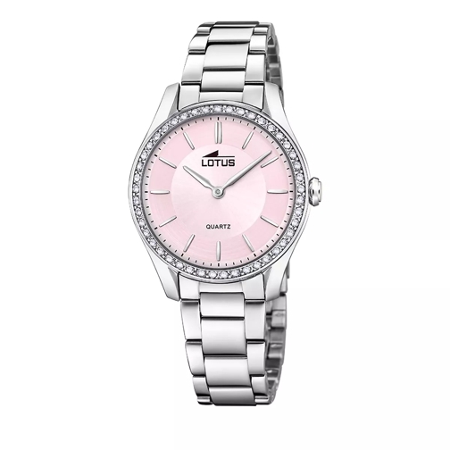 Lotus 316L Stainless Steel Watch Bracelet Silver/Rose Quartz Watch