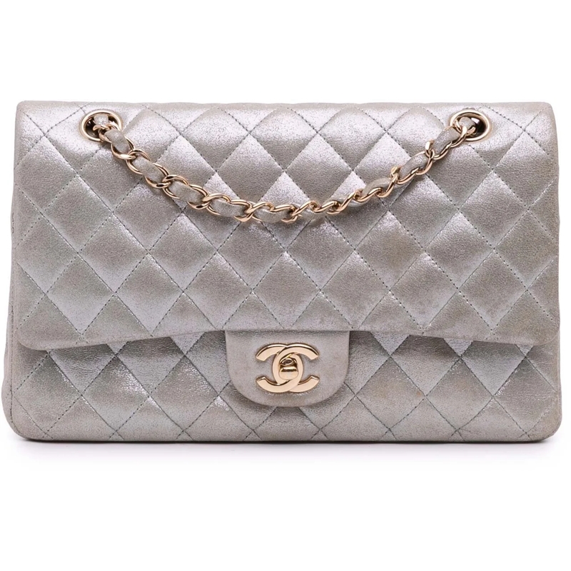 Chanel Sac à bandoulière Medium Classic Iridescent Lambskin Double Flap braun