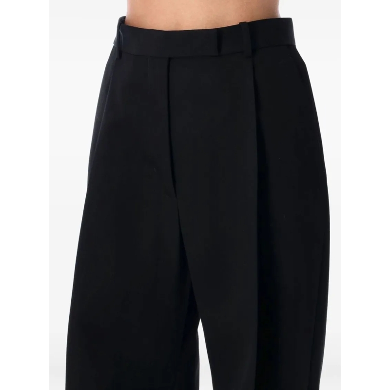 Tom Ford  Straight-Leg Black Wool Trousers With Elegant Plea Black