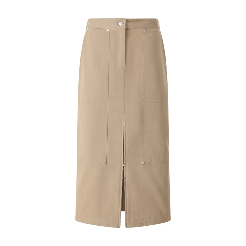 MSGM Maxirock Midirock aus Baumwolle beige