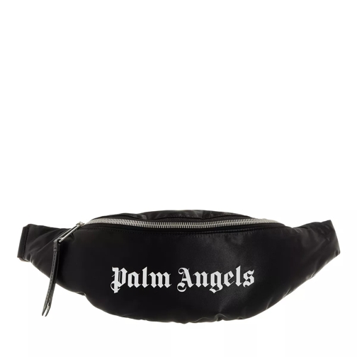 Palm Angels Nylon Fannypack   Black White Crossbody Bag