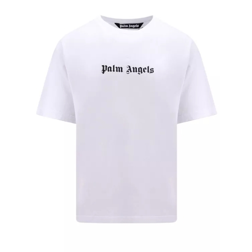 Palm Angels Cotton T-Shirt With Logo Print White T-shirts
