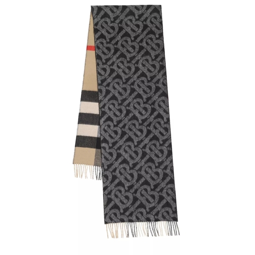 Burberry Reversible Check Scarf Cashmere Black/White Kashmirsjal