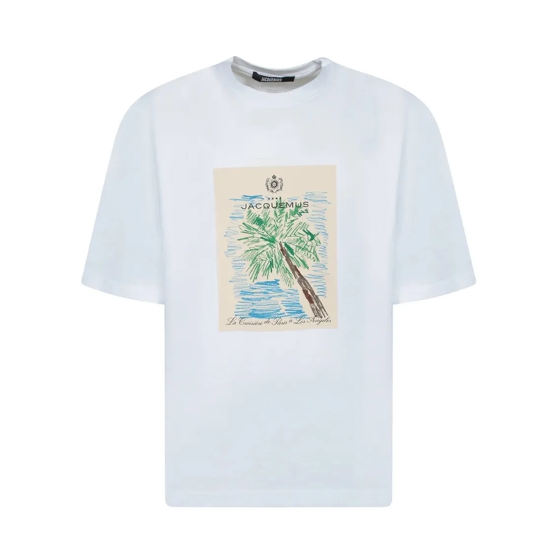 Jacquemus T-shirt White Oversized T-Shirt With Graphic Print White