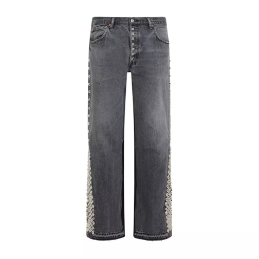 Gallery Dept. Studded La Flare Black Cotton Jeans Black 