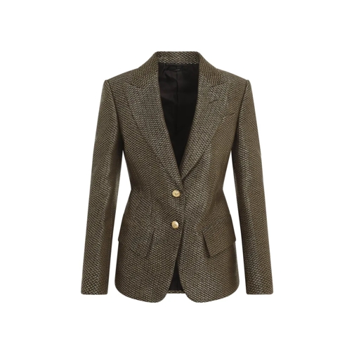 Tom Ford Blazer Boucle Single Breasted Jacket Green