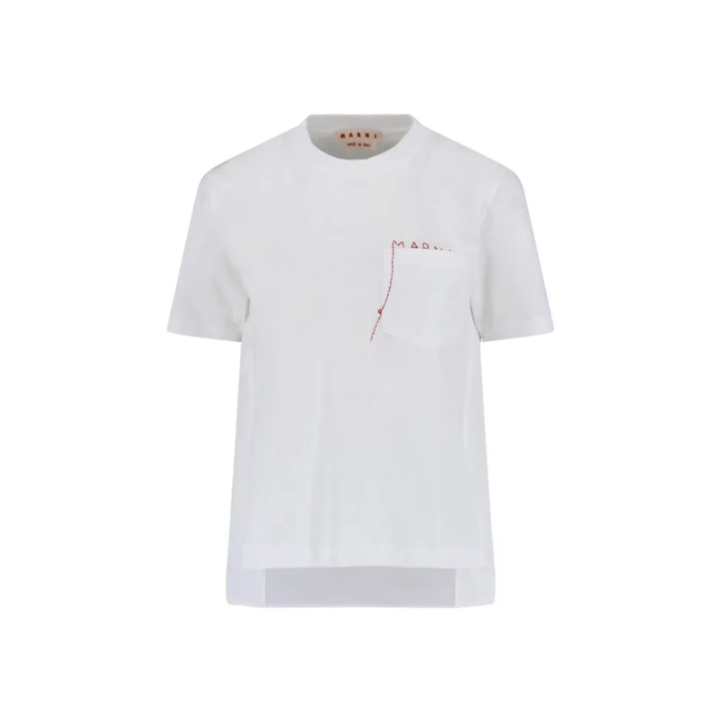Marni T-shirt Classic White T-Shirt With Minimalist Design White