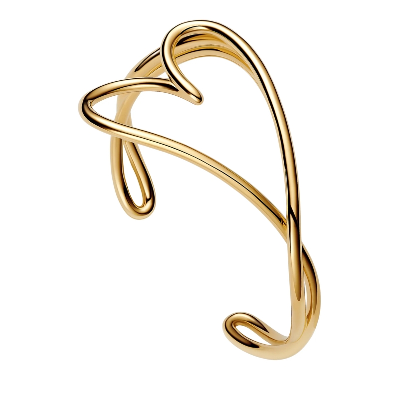 Pandora Armband Organically Shaped Heart Bangle 14k Gold-plated unique metal blend