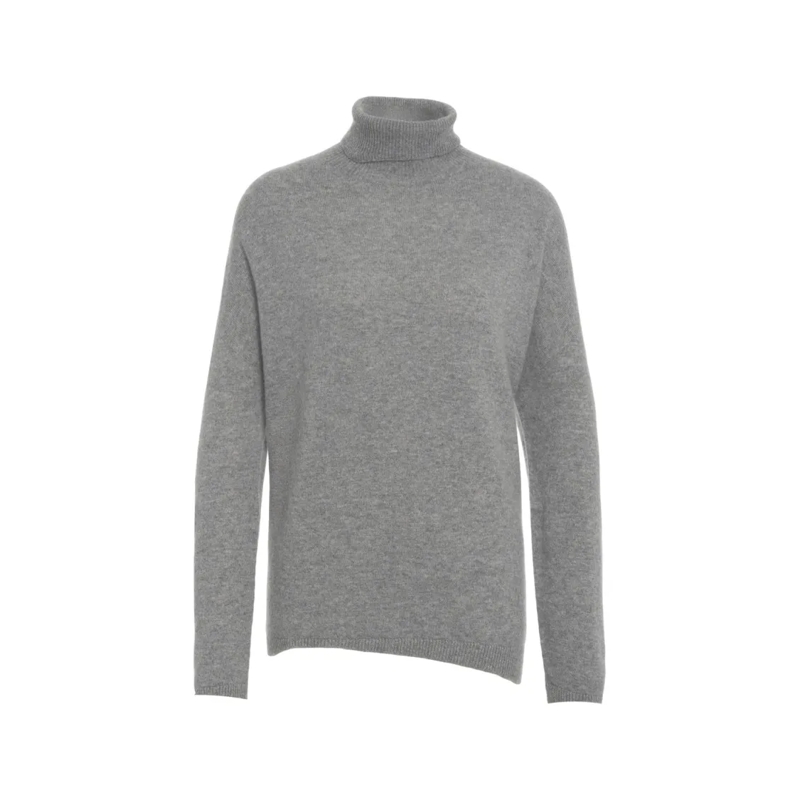 Mvm Pull à col roulé Oversized Turtleneck Sweater With Asymmetric Hem Grey