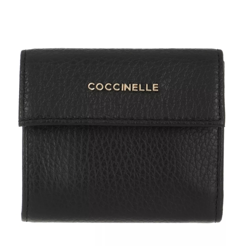 Coccinelle Metallic Soft Wallet Noir Bi-Fold Portemonnaie