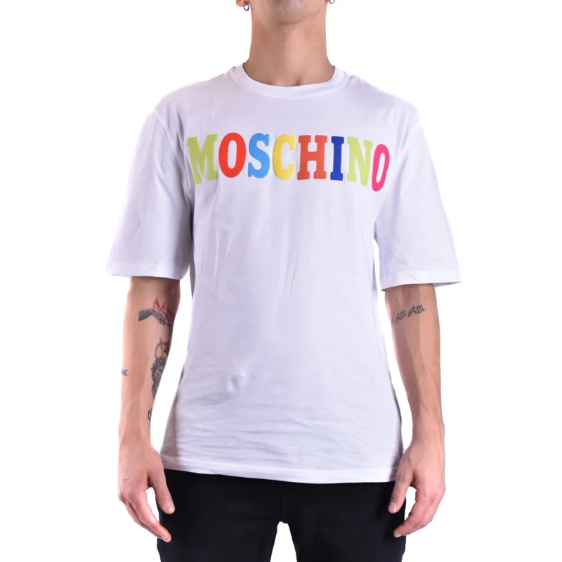 Moschino T-Shirt Multicolored Block-Letter Logo Cotton T-Shirt Purple