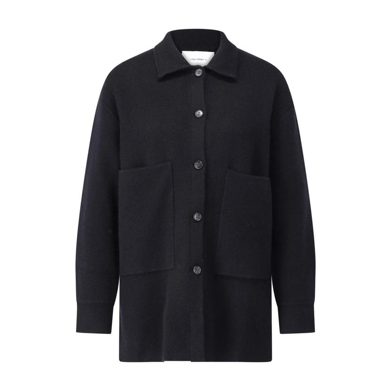 Lisa Yang Strickjacke Overshirt Julianne aus Kaschmir Schwarz