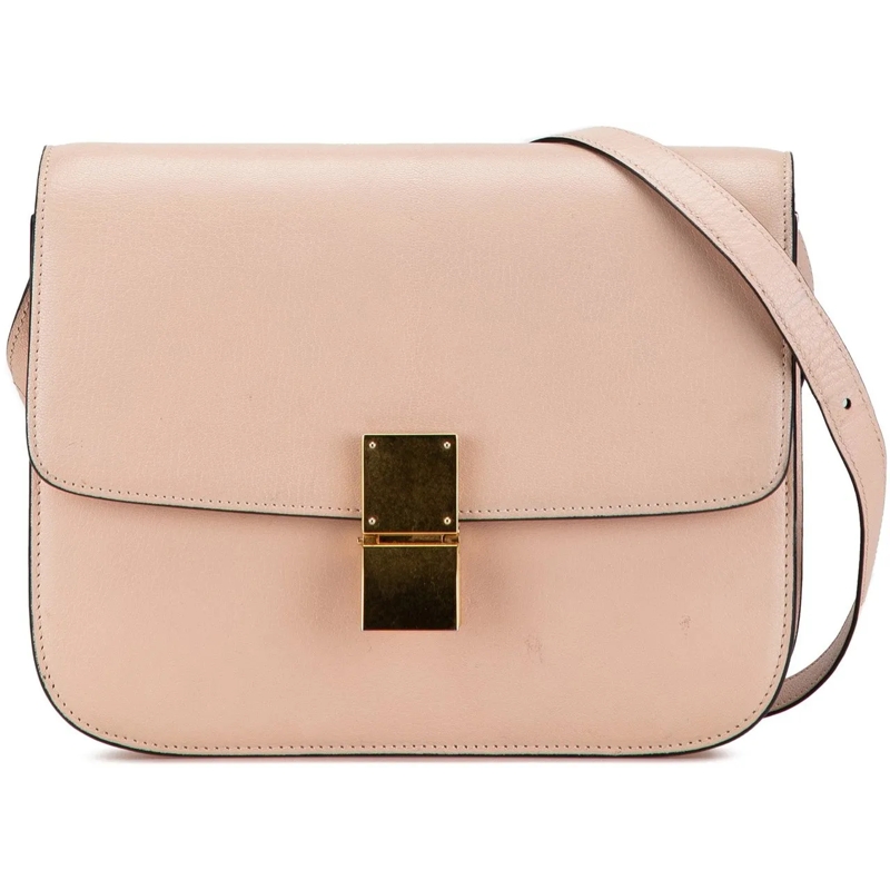 Celine Schoudertas Medium Calfskin Classic Box rose