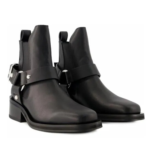 GANNI Chelsea Biker Ankle Boots - Leather - Black Black Stivaletto alla caviglia