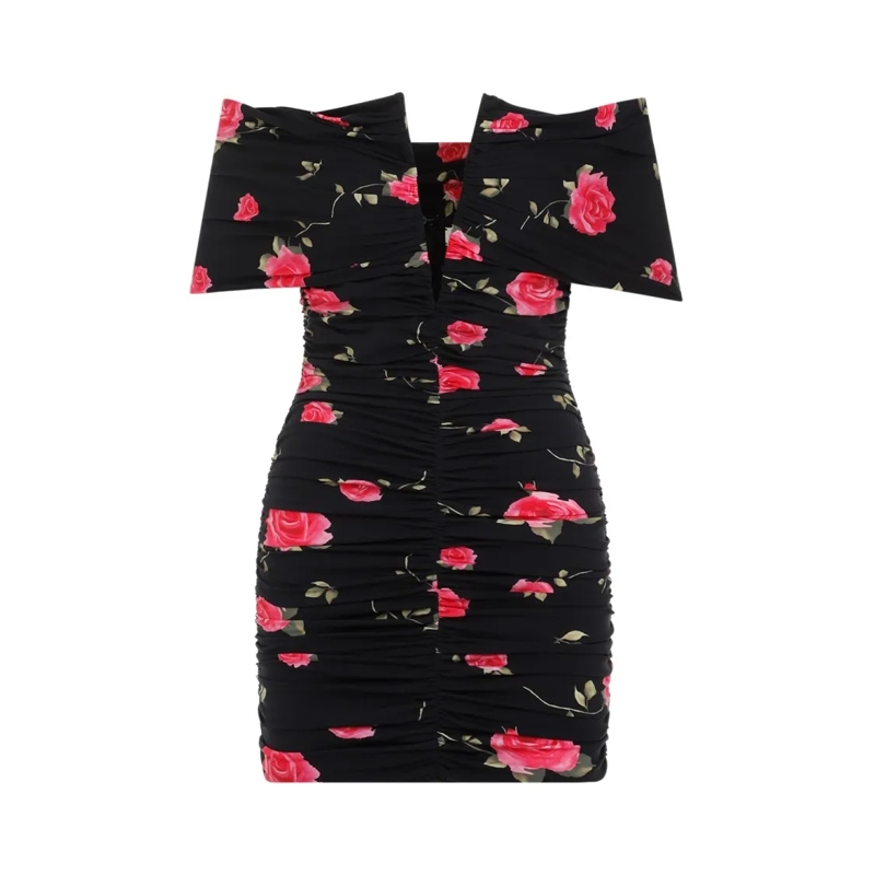 Magda Butrym Mini-robe Black Printed Dress Black