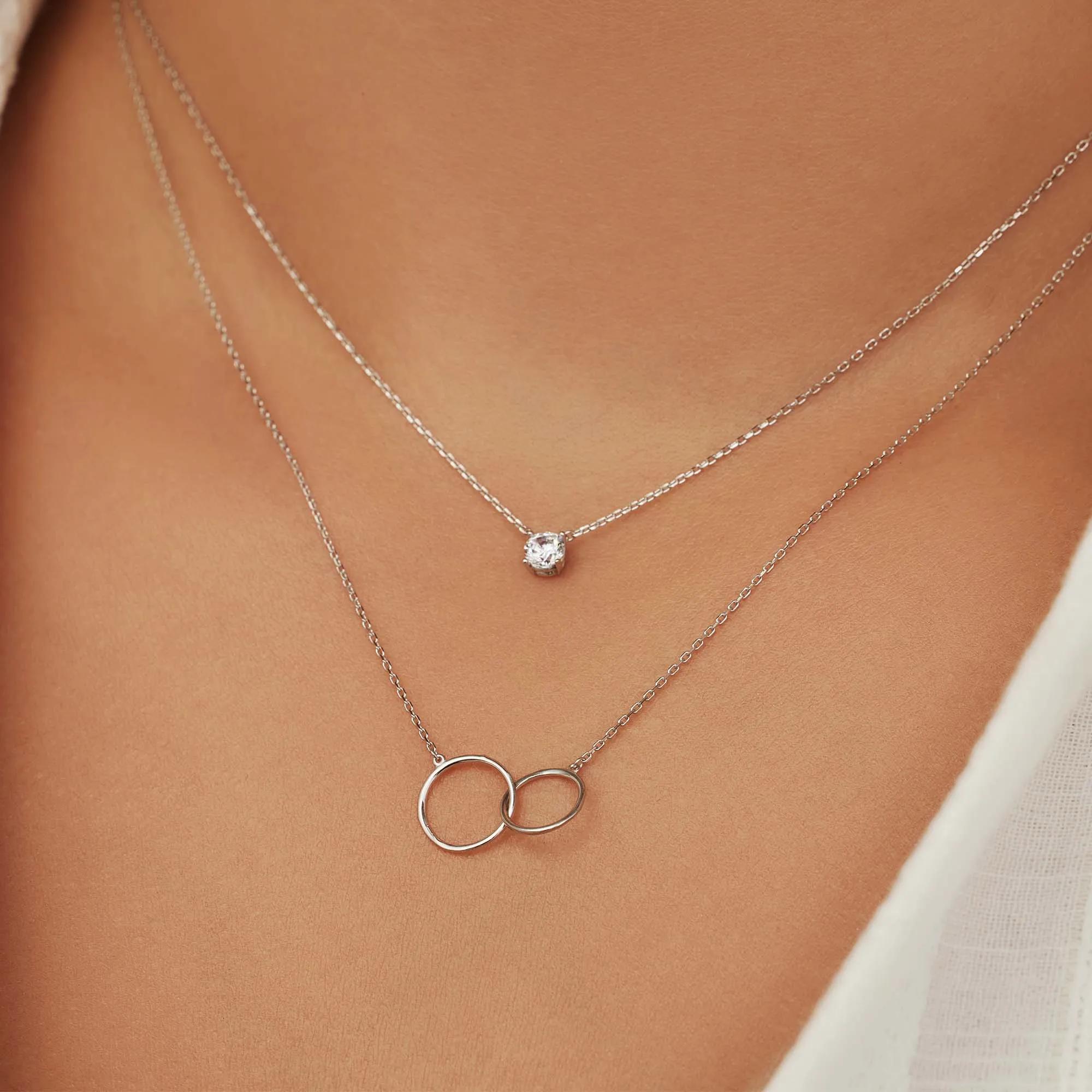 Thumbnail - Isabel Bernard Halskette - Saint Germain Loulou 14 Karat Necklace With Circle - Gr. unisize - in Silber - für Damen