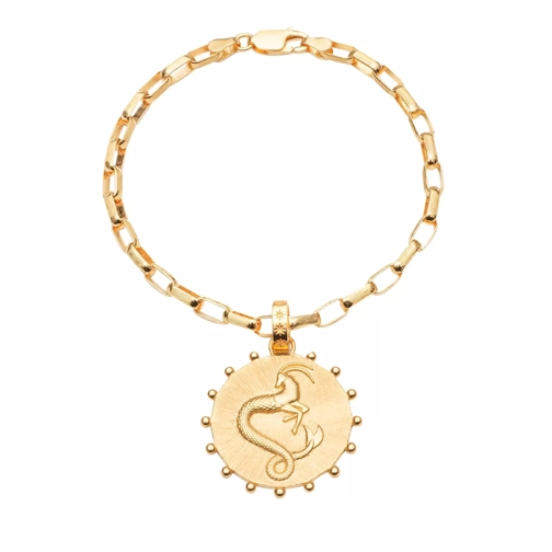 Rachel Jackson London Statement Capricorn Zodiac Art Coin Bracelet S/M Yellow Gold Armband