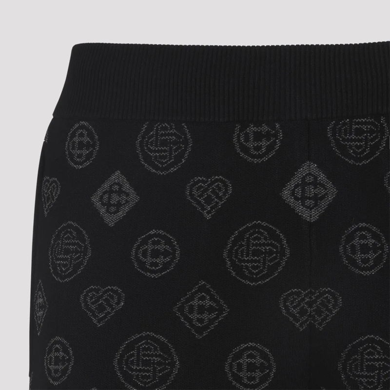 Casablanca Pantalon Black Jacquard Trousers With Grey Logo Pattern Schwarz(Image 4)