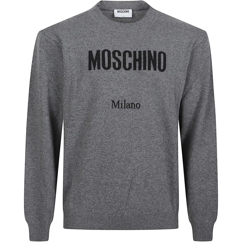 Moschino  Print Logo Sweater Grey grau