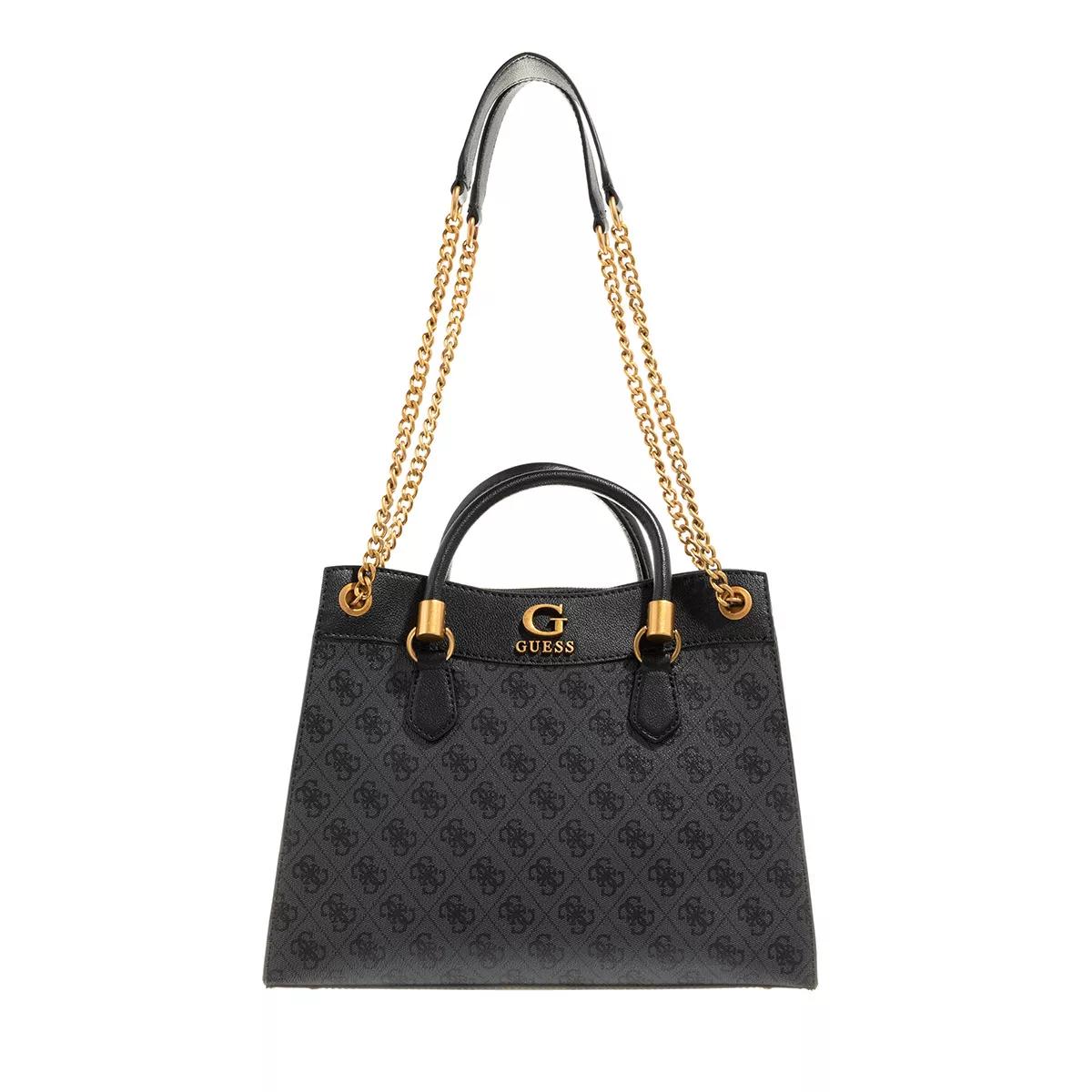 Guess Nell Logo Girlfriend Satchel Coal Logo | Shopping Bag