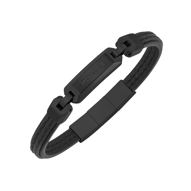 Police Armband Armband Layerlock- Herrenarmband- Farbe: schwar schwarz