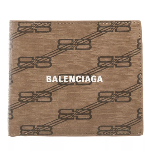 Balenciaga Wallet Monogram Logo Beige Bi-Fold Portemonnaie