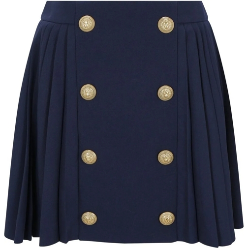 Balmain  Balmain Wool Mini Skirt blau