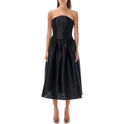 Self Portrait Robes midi TAFFETA MIDI DRESS schwarz