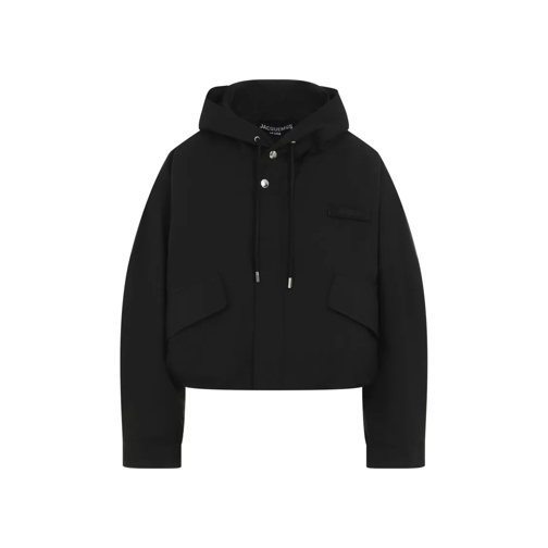 Jacquemus Black Organic Cotton La Parka Courte Caraco Coat Black Parka Jassen