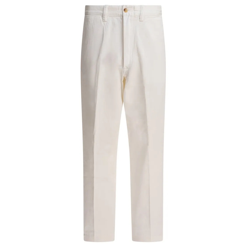 Polo Ralph Lauren  Straight Leg Trousers With Mid-Rise Waist White